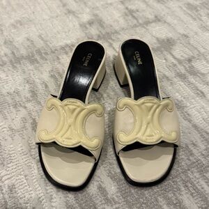 Authentic CELINE Women’s CLEMENCE MULE IN LAMBSKIN AND PATENT CALFSKIN